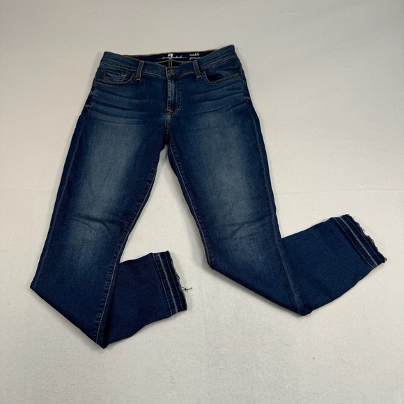 Seven 7 For All Mankind Ankle Gwenevere Jeans Womens Size 28 Dark Wash Mid Rise - Picture 1 of 14